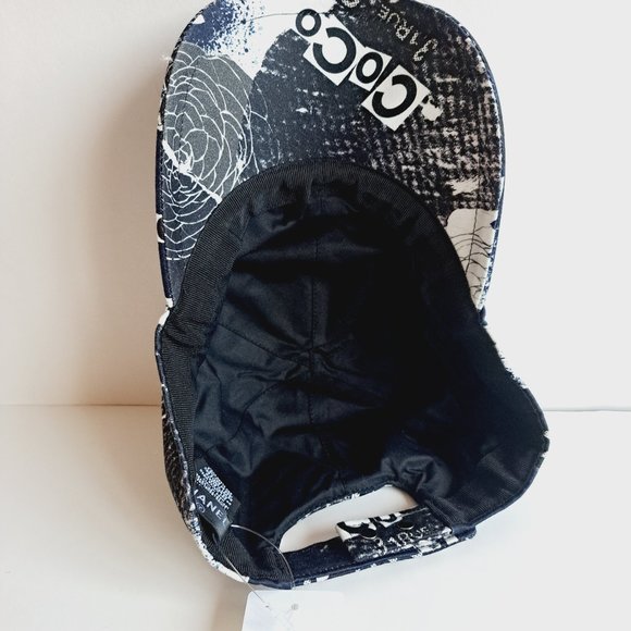 New Chanel 100% Cotton Coco Roses Print Cap Hat Navy Black White main image 5